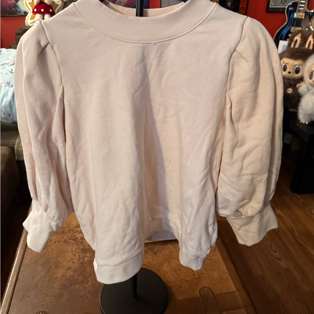 Nation Ltd Cream Puff Sleeve Sweatshirt